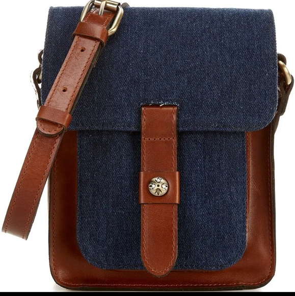 Patricia Nash Lari Denim & Leather Colorblock Crossbody Bag - Picture 11 of 11